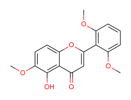 Molecular Structure of 14813-20-8 (2-(2,6-Dimethoxyphenyl)-5-hydroxy-6-methoxy-4H-1-benzopyran-4-one)