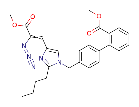Molecular Structure of 470691-34-0 (4'-[4-((E)-2-Azido-2-methoxycarbonyl-vinyl)-2-butyl-imidazol-1-ylmethyl]-biphenyl-2-carboxylic acid methyl ester)