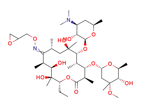 Molecular Structure of 93488-70-1 (erythromycin-9-[O-(2,3-epoxypropyl)]oxime)