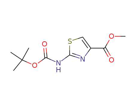 Molecular Structure of 850429-62-8 (2-TERT-BUTOXYCARBONYLAMINOTHIAZOLE-4-CARBOXYLIC ACID METHYL ESTER)