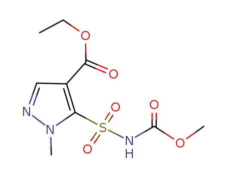 Molecular Structure of 139093-37-1 (N-(Methoxycarbonyl)-4-(ethoxycarbonyl)-1-methylpyrazole-5-sulfonamide)