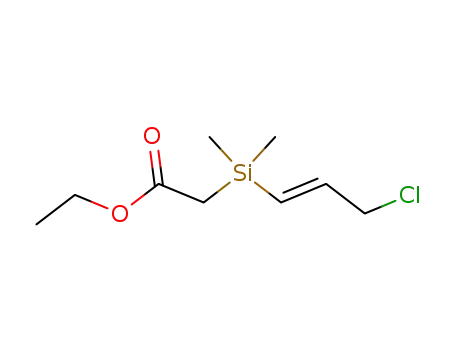 Molecular Structure of 875167-70-7 (Acetic acid, [[(1E)-3-chloro-1-propenyl]dimethylsilyl]-, ethyl ester)