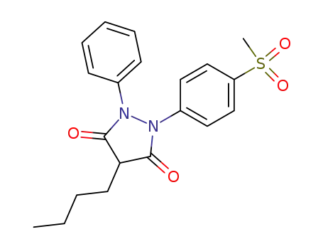 Molecular Structure of 2019-05-8 (4-butyl-1-[4-(methylsulfonyl)phenyl]-2-phenylpyrazolidine-3,5-dione)