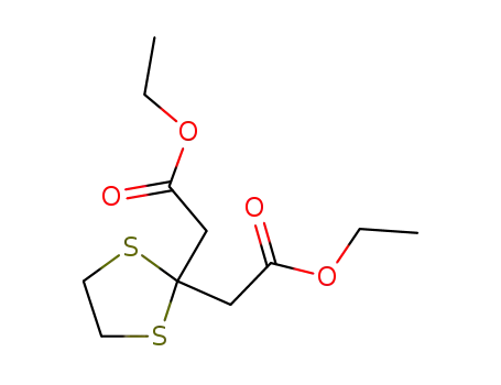 Molecular Structure of 126300-42-3 (diethyl 2,2'-(1,3-dithiolane-2,2-diyl)diacetate)