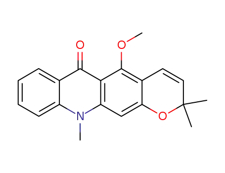 6H-Pyrano[3,2-b]acridin-6-one,2,11-dihydro- 5-methoxy-2,2,11-trimethyl- 