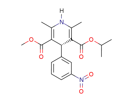 Molecular Structure of 77940-88-6 (3,5-Pyridinedicarboxylic acid,1,4-dihydro-2,6-dimethyl-4-(3- nitrophenyl)-,methyl 1-methylethyl ester,(4R)- )
