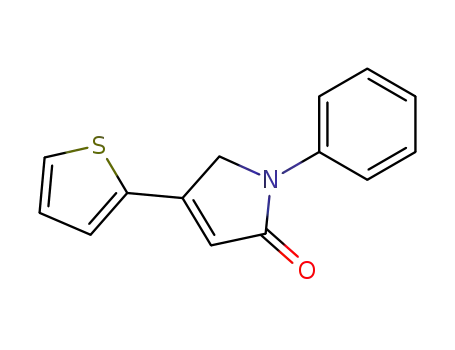 Molecular Structure of 143704-89-6 (2H-Pyrrol-2-one, 1,5-dihydro-1-phenyl-4-(2-thienyl)-)