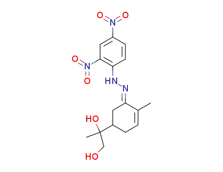 Molecular Structure of 81679-68-7 (8,9-Dihydroxycarvotanaceton-dinitrophenylhydrazon)
