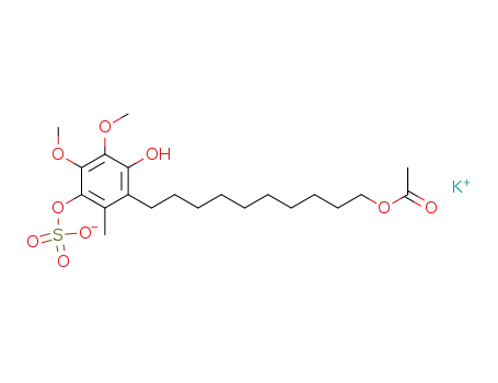 1,4-Benzenediol, 2-[10-(acetyloxy)decyl]-5,6-dimethoxy-3-methyl-,
4-(hydrogen sulfate), monopotassium salt