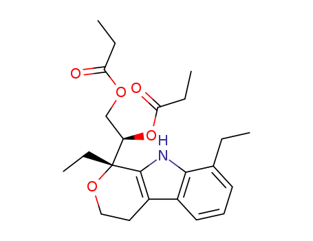Molecular Structure of 241803-51-0 ((1S,1'R)-1,8-diethyl-1-(1',2'-dipropionyloxy)ethyl-1,3,4,9-tetrahydropyrano[3,4-b]indole)
