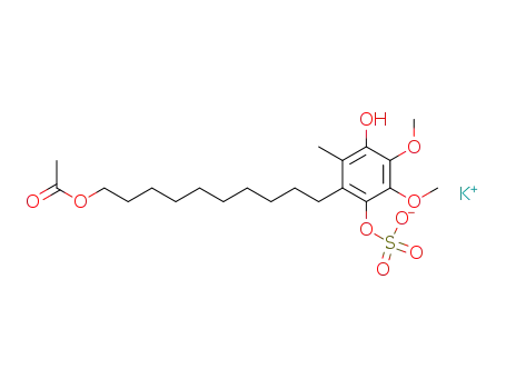 1,4-Benzenediol, 2-[10-(acetyloxy)decyl]-5,6-dimethoxy-3-methyl-,
1-(hydrogen sulfate), monopotassium salt