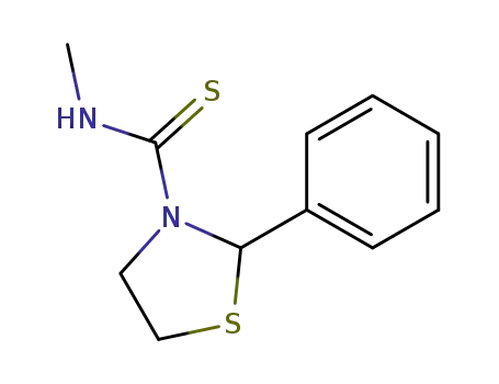 Molecular Structure of 112561-94-1 (3-Thiazolidinecarbothioamide, N-methyl-2-phenyl-)