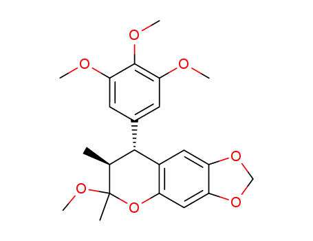 Molecular Structure of 116409-22-4 (6-methoxy-6,7-dimethyl-8-(3,4,5-trimethoxyphenyl)-7,8-dihydro-6H-[1,3]dioxolo[4,5-g]chromene)