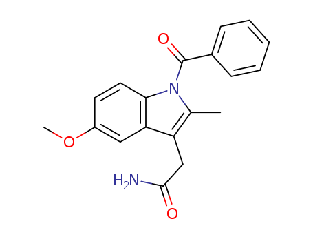 Molecular Structure of 1568-30-5 (1H-Indole-3-acetamide, 1-benzoyl-5-methoxy-2-methyl-)