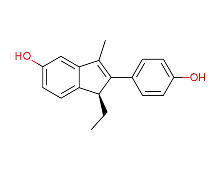 Molecular Structure of 115217-06-6 ((1S)-1-ethyl-2-(4-hydroxyphenyl)-3-methyl-1H-inden-5-ol)