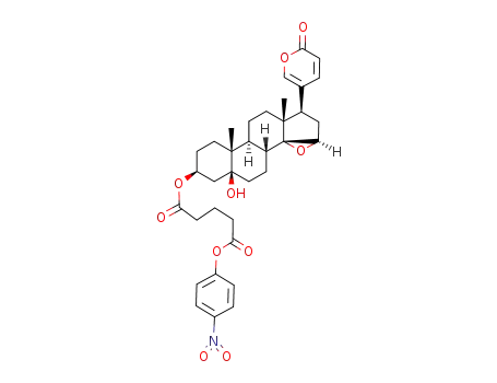 Pentanedioic acid (3S,5S,8R,9S,10R,13R,14R,15R,17R)-5-hydroxy-10,13-dimethyl-17-(6-oxo-6H-pyran-3-yl)-hexadecahydro-20-oxa-cyclopropa[14,15]cyclopenta[a]phenanthren-3-yl ester 4-nitro-phenyl ester