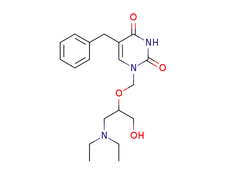 2,4(1H,3H)-Pyrimidinedione,
1-[[2-(diethylamino)-1-(hydroxymethyl)ethoxy]methyl]-5-(phenylmethyl)-