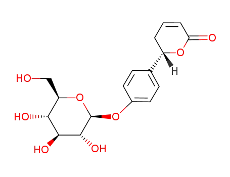Molecular Structure of 4624-52-6 ((S)-6-[4-(β-D-Glucopyranosyloxy)phenyl]-5,6-dihydro-2H-pyran-2-one)