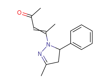 Molecular Structure of 89969-69-7 (3-Penten-2-one, 4-(4,5-dihydro-3-methyl-5-phenyl-1H-pyrazol-1-yl)-)
