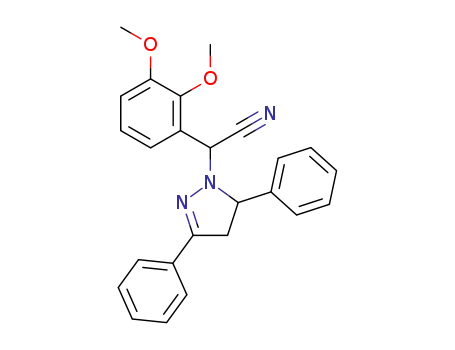 Molecular Structure of 89969-66-4 (1H-Pyrazole-1-acetonitrile,
a-(2,3-dimethoxyphenyl)-4,5-dihydro-3,5-diphenyl-)