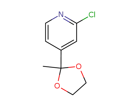 Molecular Structure of 80882-42-4 (Pyridine, 2-chloro-4-(2-methyl-1,3-dioxolan-2-yl)-)