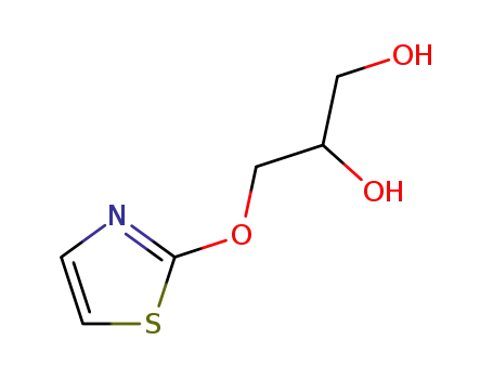 Molecular Structure of 39832-45-6 (1,2-Propanediol, 3-(2-thiazolyloxy)-)