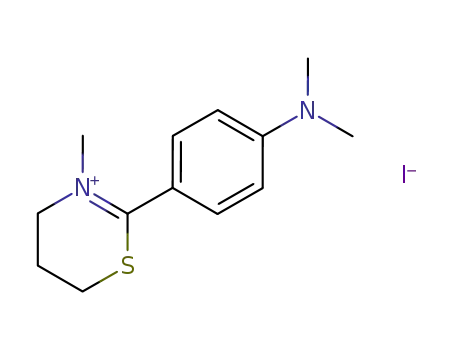 Molecular Structure of 19422-11-8 (2-[4-(dimethylamino)phenyl]-3-methyl-5,6-dihydro-4H-1,3-thiazin-3-ium iodide)