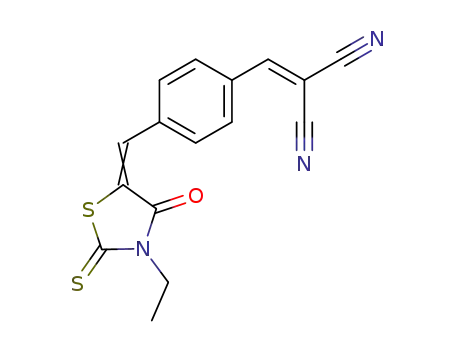 Molecular Structure of 30042-36-5 ({4-[(3-ethyl-4-oxo-2-thioxo-1,3-thiazolidin-5-ylidene)methyl]benzylidene}propanedinitrile)