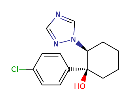 Molecular Structure of 100199-23-3 (Cyclohexanol, 1-(4-chlorophenyl)-2-(1H-1,2,4-triazol-1-yl)-, cis-)