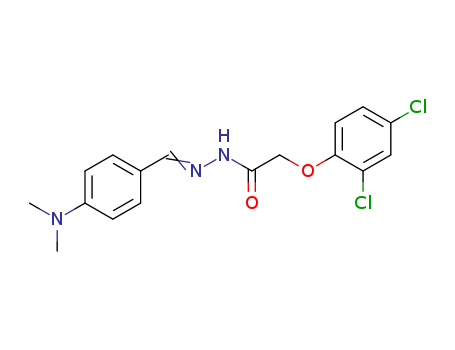 2496-39-1,Acetic acid,2-(2,4-dichlorophenoxy)-, 2-[[4-(dimethylamino)phenyl]methylene]hydrazide,Aceticacid, (2,4-dichlorophenoxy)-, [[4-(dimethylamino)phenyl]methylene]hydrazide(9CI); Acetic acid, (2,4-dichlorophenoxy)-,[p-(dimethylamino)benzylidene]hydrazide (7CI,8CI); NSC 508358