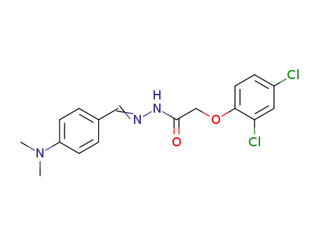Molecular Structure of 2496-39-1 (Acetic acid,2-(2,4-dichlorophenoxy)-, 2-[[4-(dimethylamino)phenyl]methylene]hydrazide)