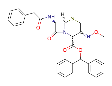 (6<i>R</i>)-3-methoxyimino-8-oxo-7<i>t</i>-(2-phenyl-acetylamino)-(6<i>r</i><i>H</i>)-5-thia-1-aza-bicyclo[4.2.0]octane-2ξ-carboxylic acid benzhydryl ester