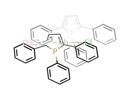 Molecular Structure of 39135-93-8 (Rhodium, carbonylchlorobis(1,2,5-triphenyl-1H-phosphole)-)