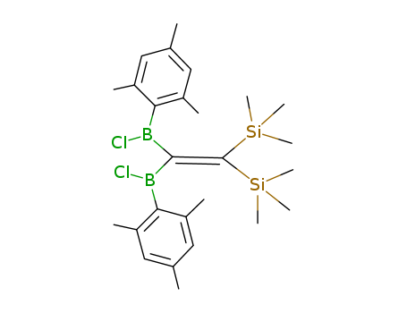 Molecular Structure of 114958-95-1 (Borane, [bis(trimethylsilyl)ethenylidene]bis[chloro(2,4,6-trimethylphenyl)-)