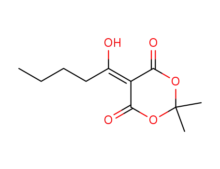 Molecular Structure of 66696-78-4 (5-(1-hydroxypentylidene)-2,2-dimethyl-1,3-dioxane-4,6-dione)