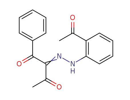 Molecular Structure of 38377-09-2 (1,2,3-Butanetrione, 1-phenyl-, 2-[(2-acetylphenyl)hydrazone])