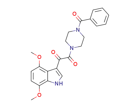 Molecular Structure of 313334-86-0 (Piperazine, 1-benzoyl-4-[(4,7-dimethoxy-1H-indol-3-yl)oxoacetyl]-)