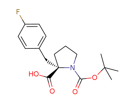 Molecular Structure of 706806-65-7 (BOC-(S)-ALPHA-(4-FLUOROBENZYL)-PROLINE)