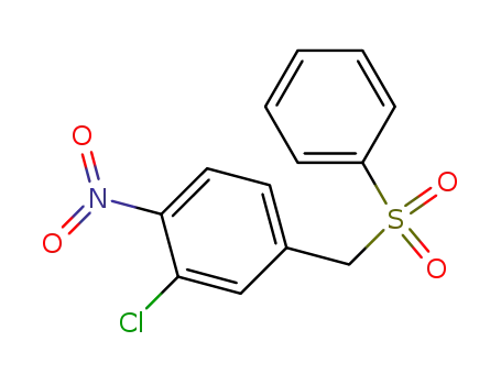 Molecular Structure of 86434-25-5 (Benzene, 2-chloro-1-nitro-4-[(phenylsulfonyl)methyl]-)