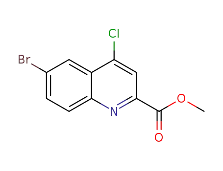 Molecular Structure of 887587-50-0 (6-BROMO-4-CHLORO-QUINOLINE-2-CARBOXYLIC ACID METHYL ESTER)