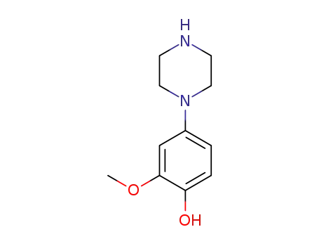 Molecular Structure of 925889-93-6 (2-Methoxy-4-(piperazin-1-yl)phenol)