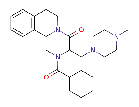 Molecular Structure of 1403763-79-0 (2-2-(cyclohexylcarbonyl)-3-((4-methylpiperazin-1-yl)methyl)-1,2,3,6,7,11b-hexahydro-4H-pyrazino[2,1-a]isoquinolin-4-one)