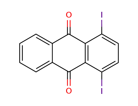 Molecular Structure of 112878-78-1 (9,10-Anthracenedione, 1,4-diiodo-)