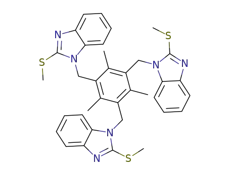 Molecular Structure of 1422504-74-2 (1,3,5-tris(2-methylmercaptobenzimidazol-1-ylmethyl)-2,4,6-trimethylbenzene)