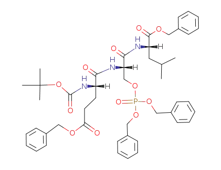 Molecular Structure of 90013-47-1 (L-Leucine,
N-[O-[bis(phenylmethoxy)phosphinyl]-N-[N-[(1,1-dimethylethoxy)carbon
yl]-L-a-glutamyl]-L-seryl]-, bis(phenylmethyl) ester)