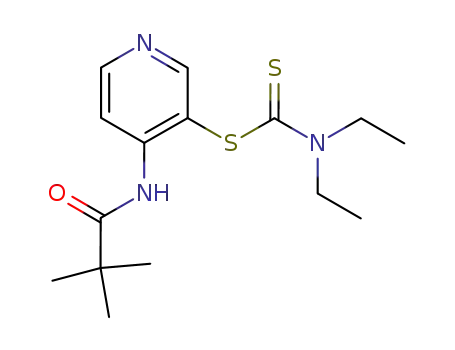Molecular Structure of 129333-20-6 (<4-<(2,2-dimethyl-1-oxopropyl)amino>-3-pyridinyl>diethylcarbamodithioate)