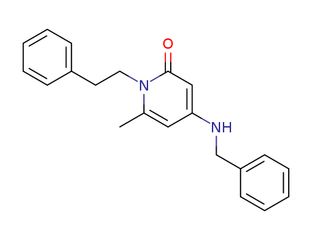 Molecular Structure of 195005-29-9 (2(1H)-Pyridinone, 6-methyl-1-(2-phenylethyl)-4-[(phenylmethyl)amino]-)