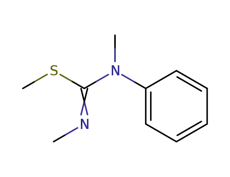 Molecular Structure of 59226-53-8 (Carbamimidothioic acid, N,N'-dimethyl-N-phenyl-, methyl ester)