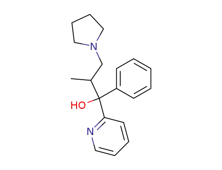 Molecular Structure of 4151-00-2 (2-methyl-1-phenyl-1-(pyridin-2-yl)-3-(pyrrolidin-1-yl)propan-1-ol)