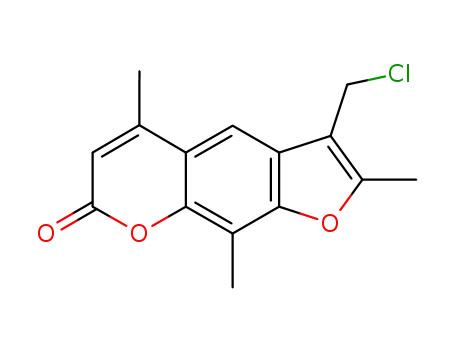 Molecular Structure of 62442-57-3 (3-CHLOROMETHYL-2,5,9-TRIMETHYL-7H-FURO[3,2-G][1]BENZOPYRAN-7-ONE)